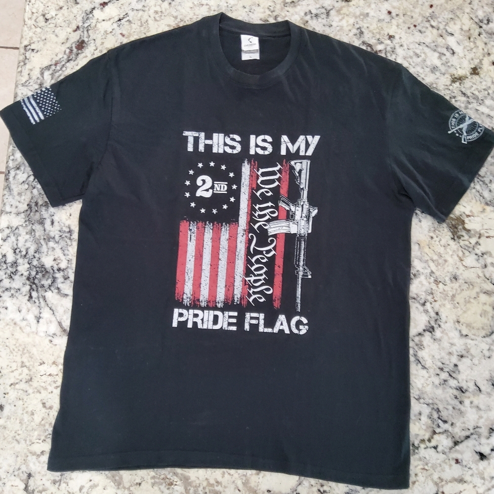 MEN'S BLACK SHORT SLEEVE THIS IS MY PRIDE FLAG T-SHIRT 100% COTTON SIZE XL NWT